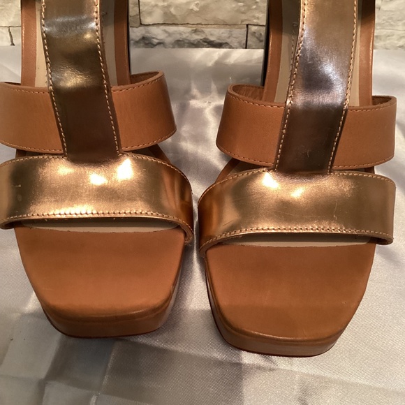 Elizabeth and James Chunky Rose Gold Black Heels - Picture 4 of 11